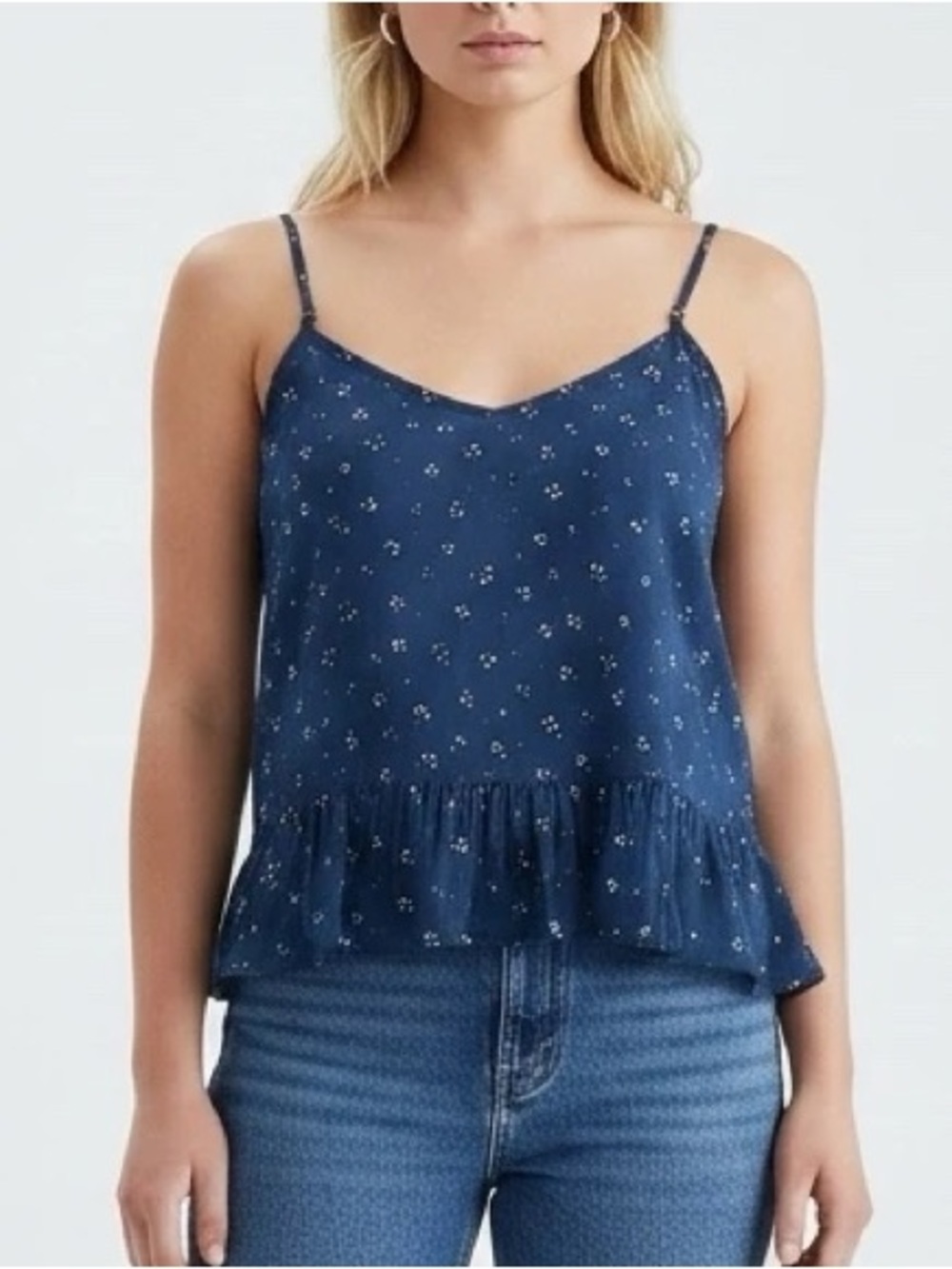 Abercrombie & Fitch Blue Floral Tank Top